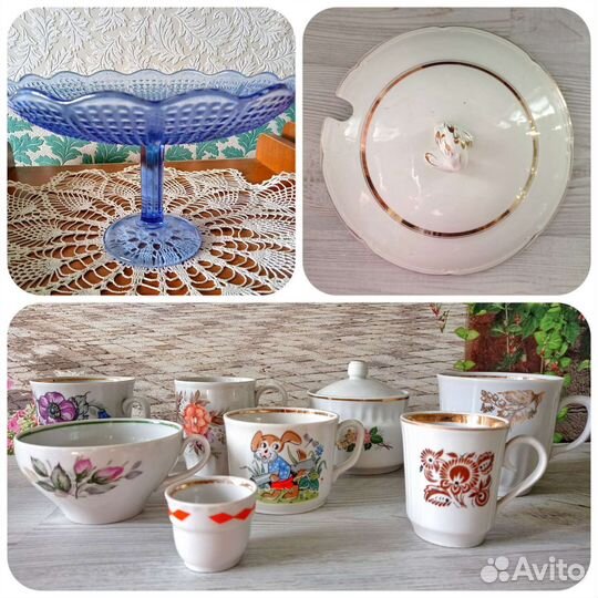 Посуда, чашки, фруктовница, сахарница
