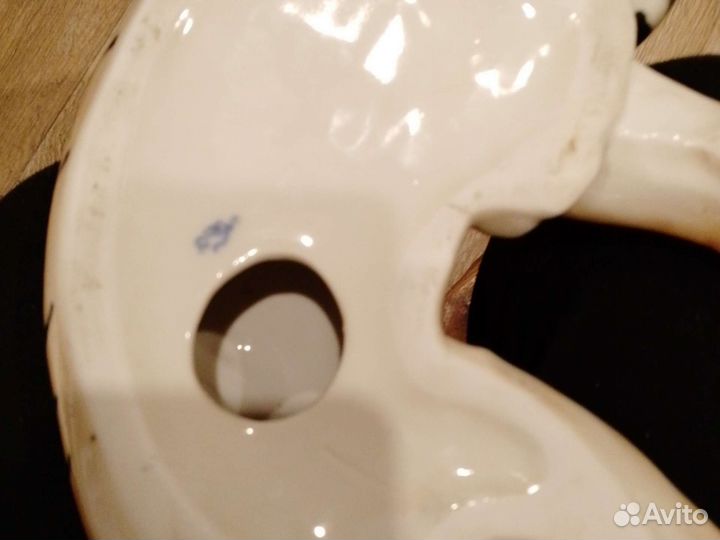 Тигр большой фарфоровый лфз длина23см. СССР