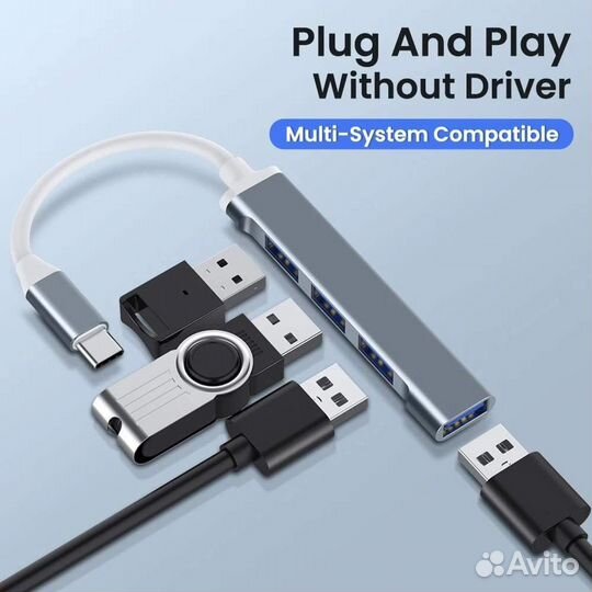 Type-C разветвитель концентратор USB hub 3.0 для m