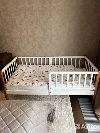 Кроватка высокий борт детская Лисенок из натуральн