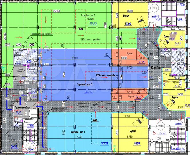 Свободного назначения: 26 м²; 32;81;147 м²; 266 м²