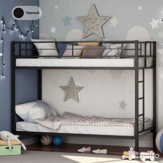 Двухъярусная железная кровать