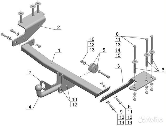 Фаркоп great wall hover H6 (2013-2017)(GW 11)