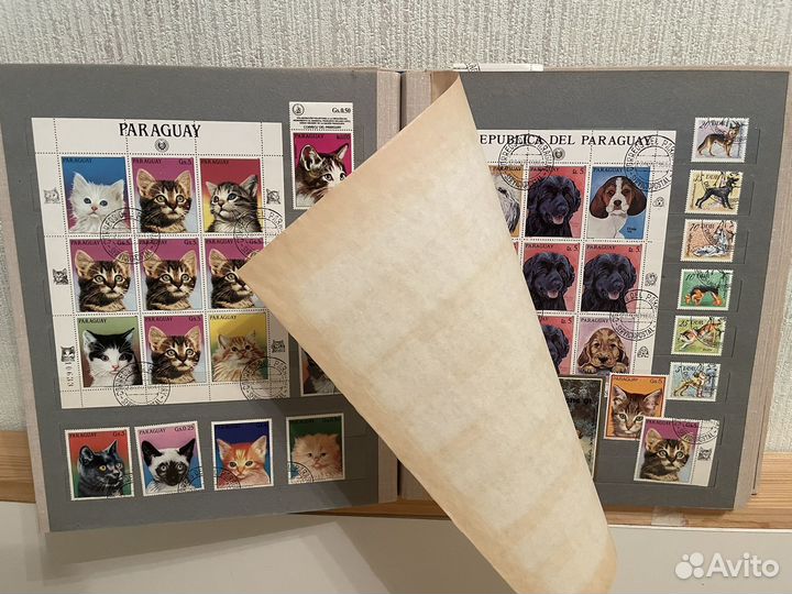 Альбом с коллекцией марок (кошки и собаки) 438шт