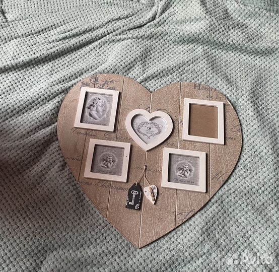 Фоторамка на 5 фото в форме сердца