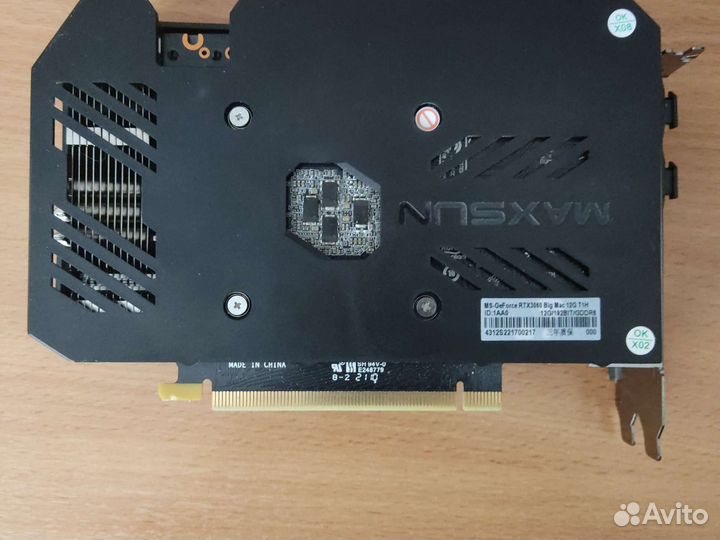 Видеокарта maxsun rtx 3060 12 гб