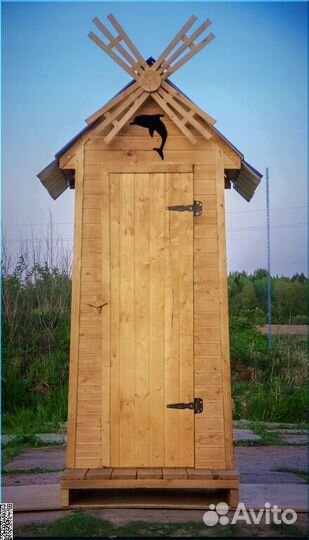 Уличный туалет деревянный SUN333