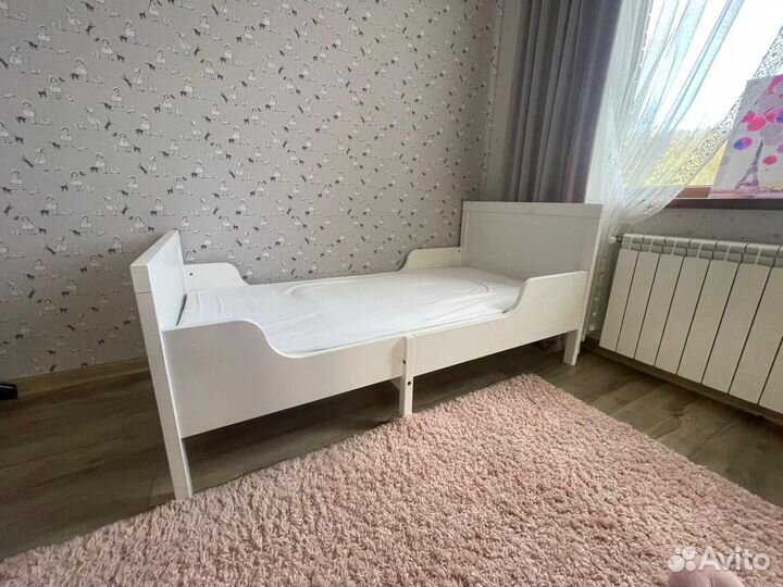 Детская кровать IKEA с матрасом раздвижная sundvik