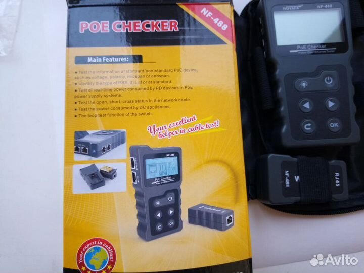 Кабельный PoE тестер витой пары RJ45