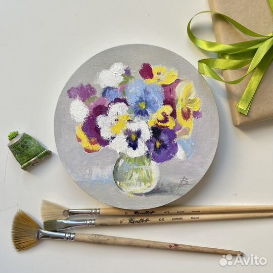 Картина маслом на холсте, Цветы