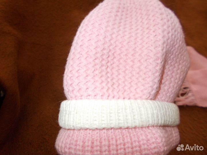 Комплект шапка с шарфом для девочек