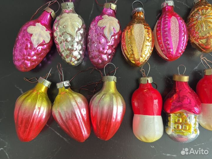 Елочные игрушки СССР мини, малютка