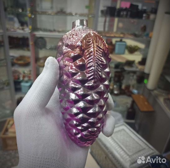 Советская Ёлочная Игрушка Большая Стеклянная Шишка