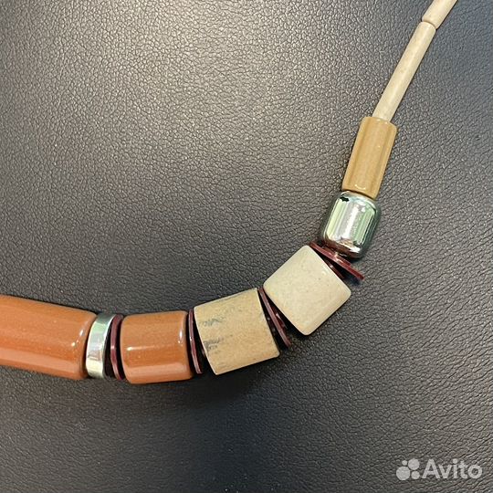 Чешские винтажные бусы колье, Геометрия