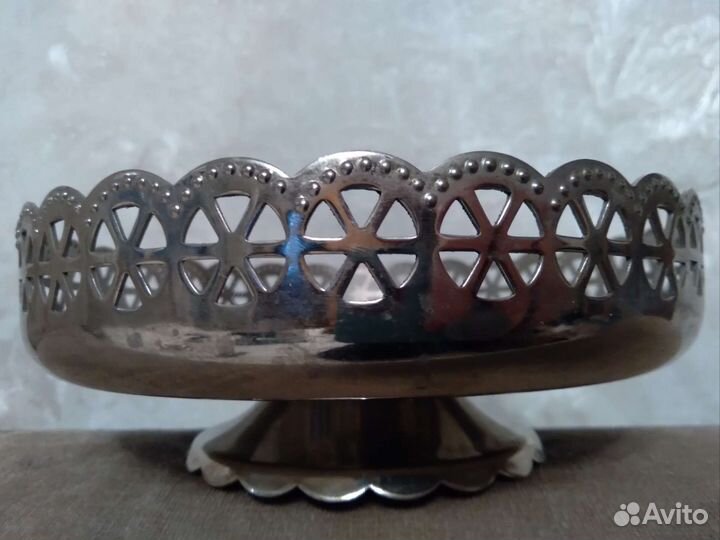 Ажурная красивая мельхиоровая ваза СССР Винтаж