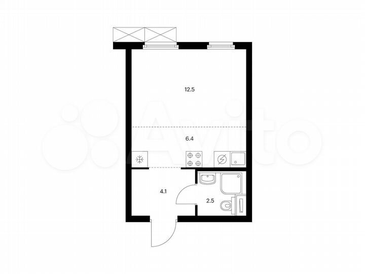 Квартира-студия, 25,5 м², 19/25 эт.