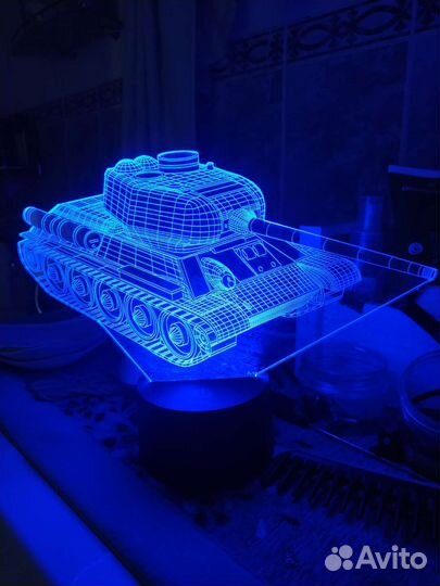 Ночник. Светодиодный светильник. Танк