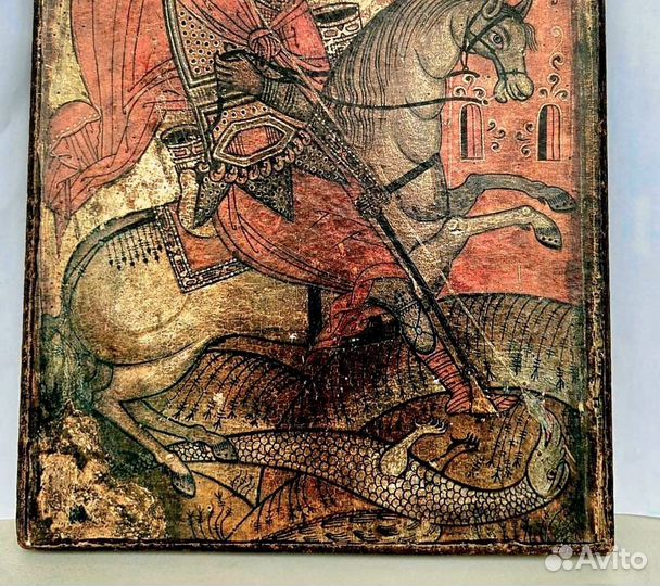 Старинная икона. Св.Георгий Победоносец.Темпера