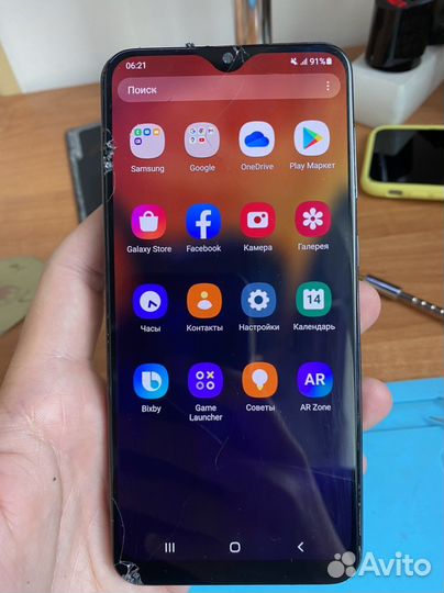 Разбитый Б/у дисплей Samsung A50 amoled