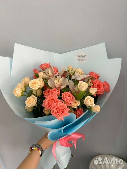 Цветы розы букет