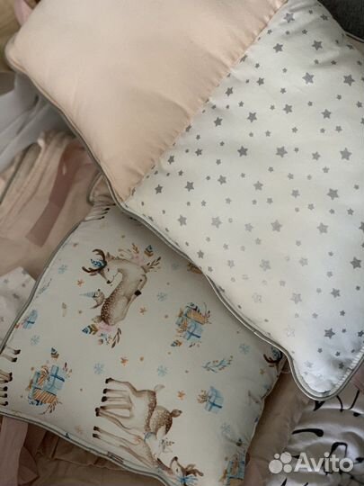 Бортики в детскую кроватку + одеяло