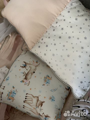 Бортики в детскую кроватку + одеяло