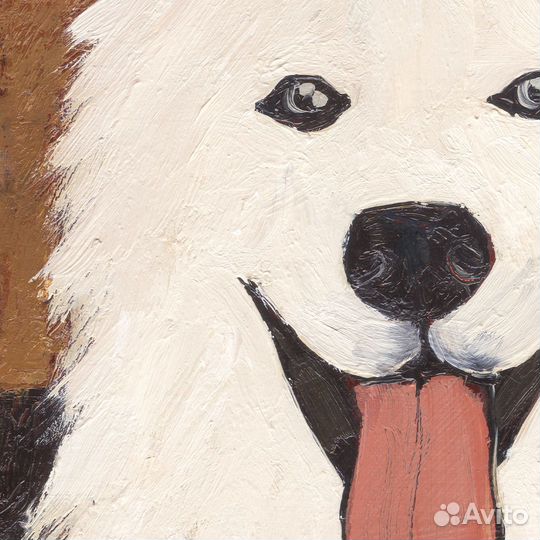 Постер с белой собакой