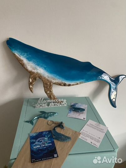 Кит Дельфин морская картина, ключница