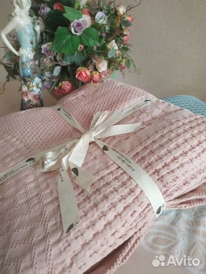 Плед Покрывало Одеяло Подарок Хлопок