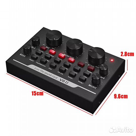 Внешняя звуковая карта V8 II (V82) микшер блютуз