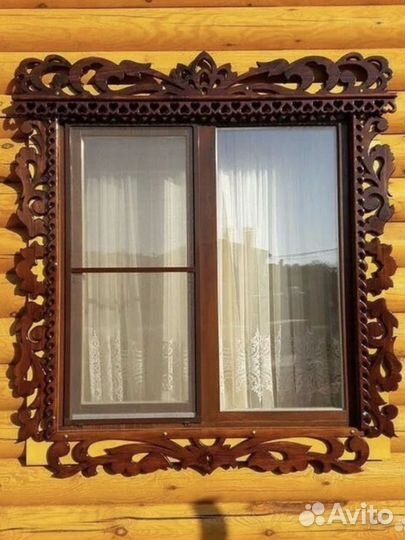 Резные наличники на окно-Ясень,коньки,ставни