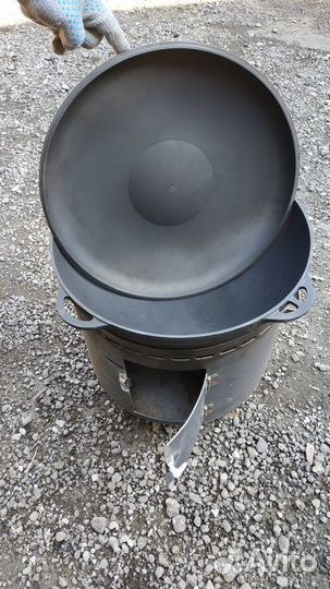 Казан чугунный с чугунной крышкой