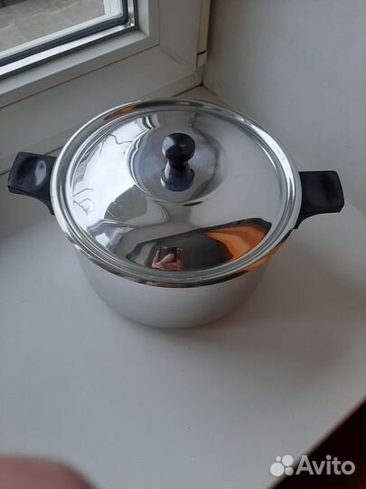 Кастрюля полированная алюминиевая новая