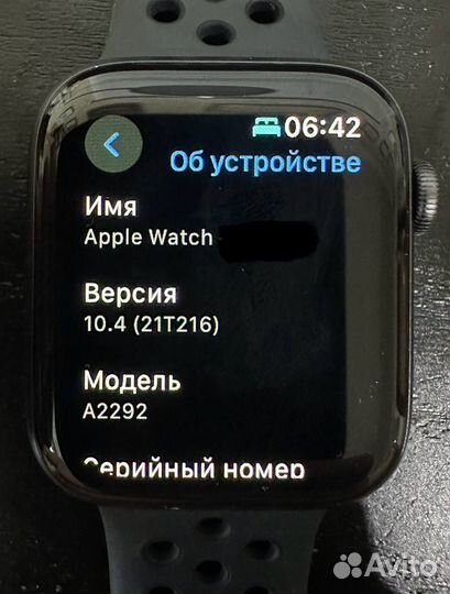 Часы apple watch 6 44 mm nike черный