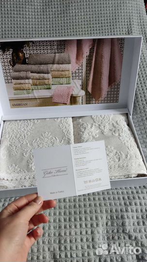 Роскошный набор полотенец с кружевом Турция