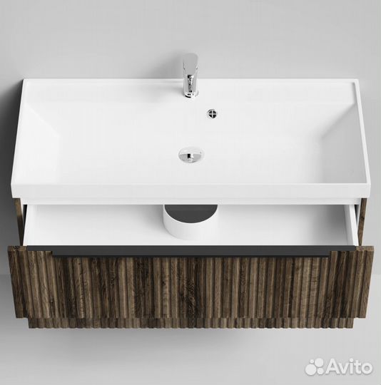 Тумба с раковиной Дольчи 100см подвесной, Дуб крым