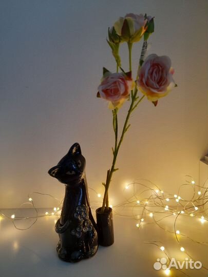 Кошка статуэтка подставка керамическая, глазурь