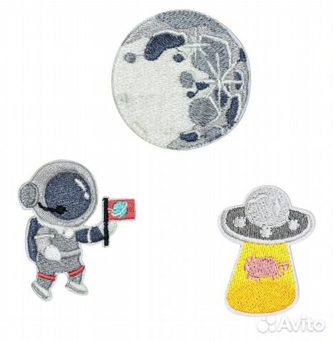 Термонашивки космос спутник на липучке