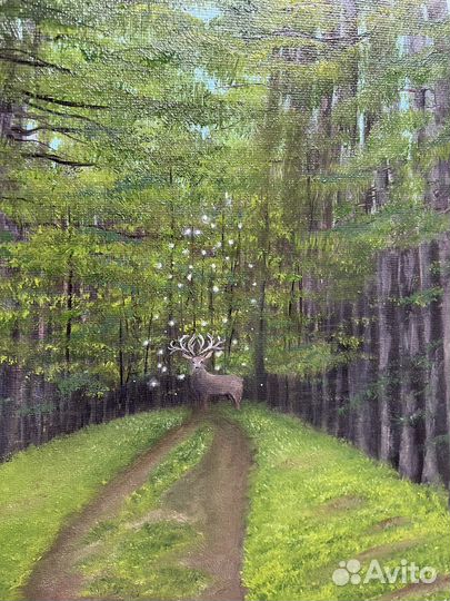 Картина «Олень в лесу»
