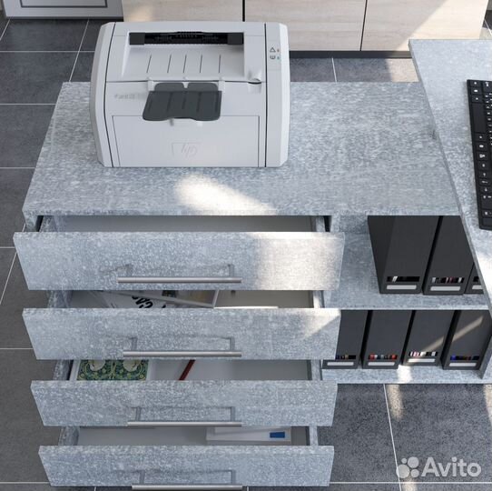 Стол компьютерный Алькор в цвете Бетон