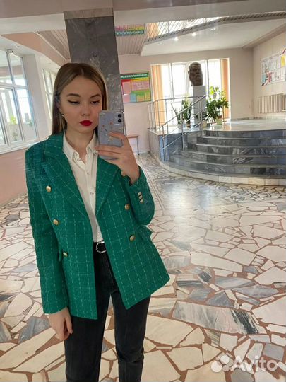 Пиджак Zara L новый зелёный