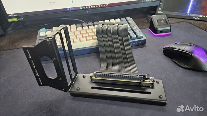 Кронштейн + Райзер Pci 4.0 для видеокарты