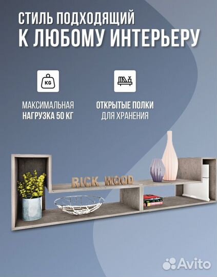 Полка под телевизор подвесная