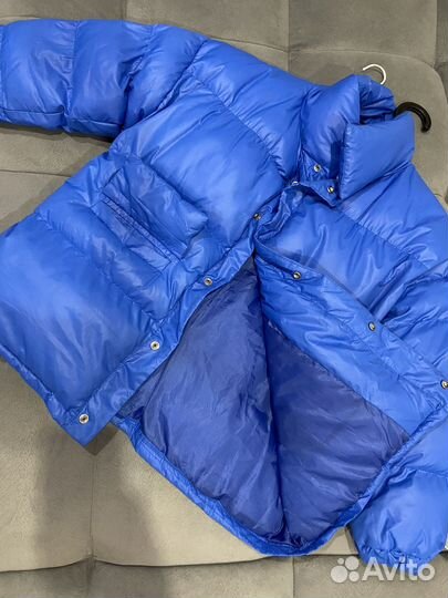 Пуховик синий дутый