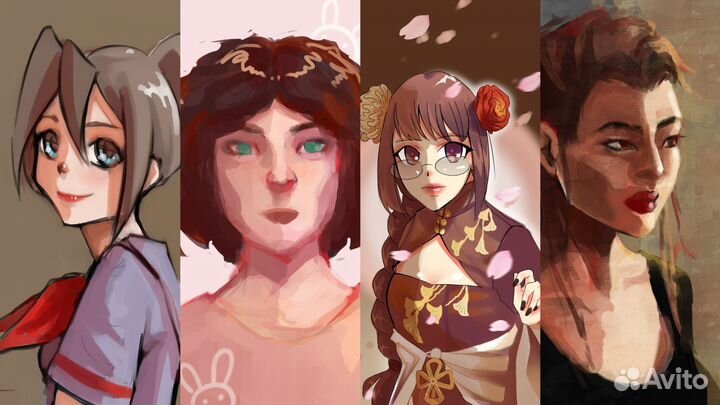 Стилизованные портреты аниме/комиксы