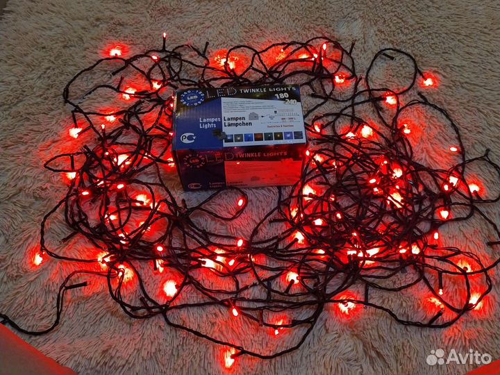 Гирлянда красная 24 метра