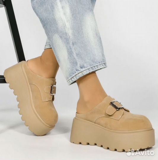 Шлепки сабо на платформе