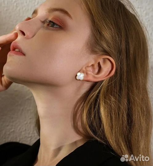 Серьги клевер в стиле Van Cleef