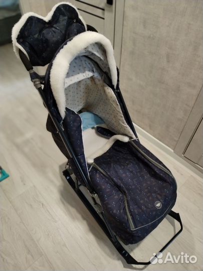 Детские санки коляска с колесами