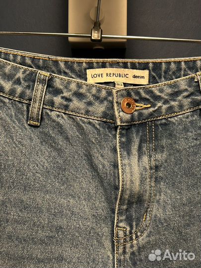 Голубые широкие джинсы Love Republic